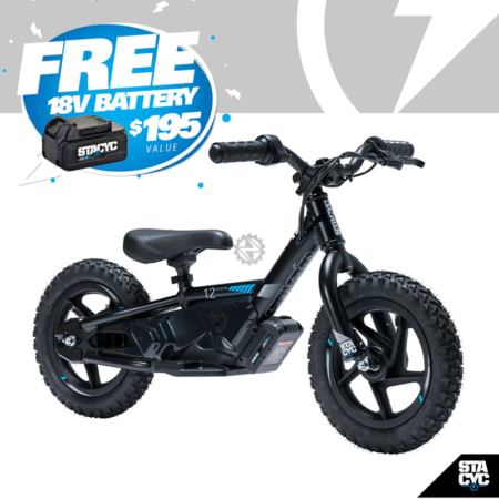 Stacyc eDrive 12 (18V) Electric Balance Bike + Free Battery